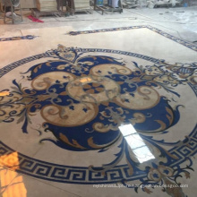 Blue marble stone special design water jet medallion for interior decoration